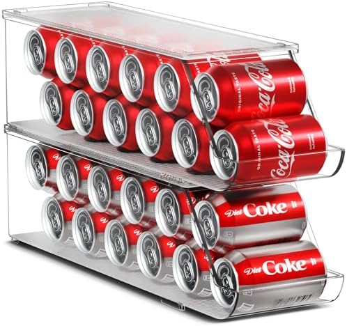 Sorbus Soda Can Organizer for Fridge & Freezer, Stackable with Lid (2 Pack) by Sorbus