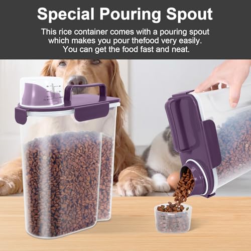 LEAWALK Cat Dog Pet Food Storage Container 5-7Lbs BPA-free-Deep Purple - Image 2