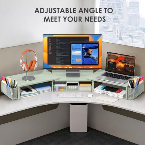 OPNICE Desk Organizers and Accessories, Dual Monitor Stand Riser - Image 4