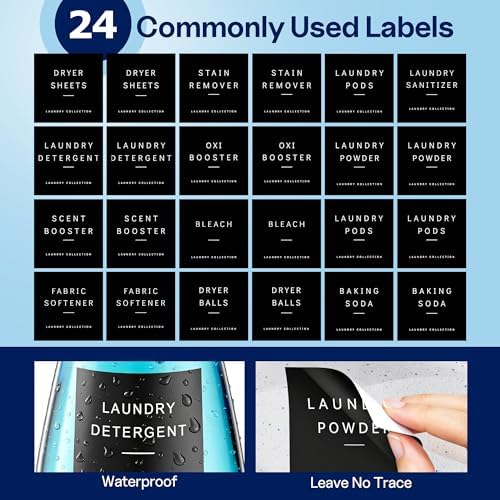 2+1+3 Pack Laundry Pods Containers & Laundry Detergent Dispenser & Dryer Sheet Holders, Laundry Room Organization and Storage with Lids, Labels and Scoops for Laundry Detergent, Scent Boosters, Pods - Image 6