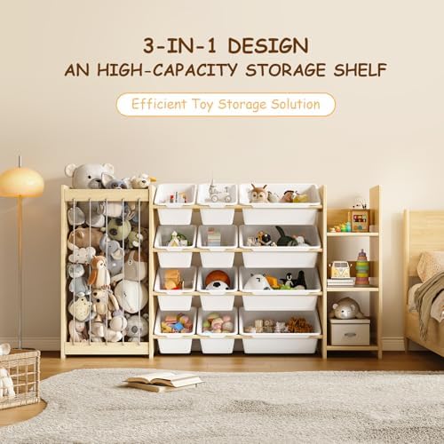 EXPERLAM 3-in-1 Toy Storage Organizer, Stuffed Animal Holder, 12 Bins - Image 5