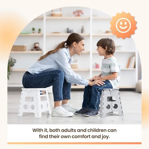 ACKO 13 Inch Folding Step Stool, Non-Slip Surface for Adults and Kids, Gray - Image 4