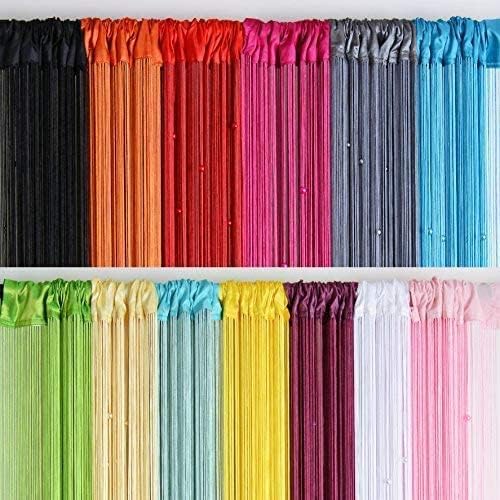 Beaded Doorway Curtain Door Beads Dense String Curtains Fringe Hippie Perfect for Wall Hanging Decor Room Divider Privacy Doors Window Closet Doorways Decorations (100x280cm,White)
