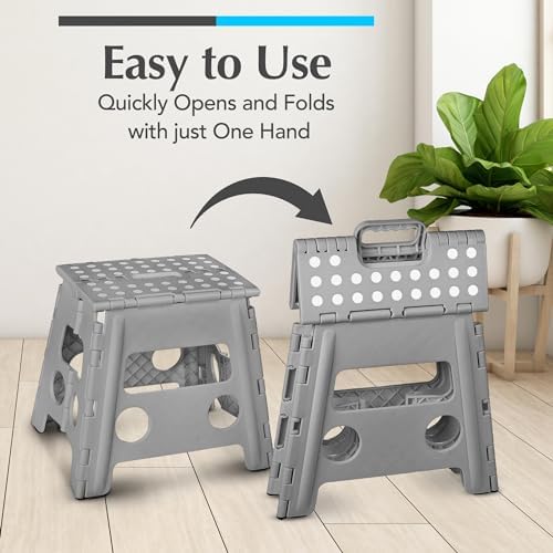 Handy Laundry Folding Step Stool 13 Inch, Grey, Non-Slip Holds 300 lbs - Image 3