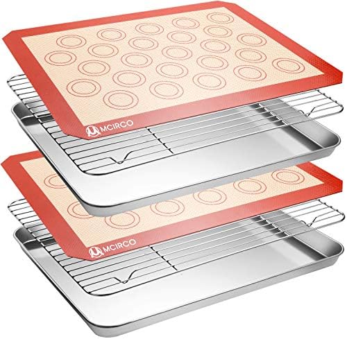 M MCIRCO Baking Sheet with Cooling Rack, Baking Mat Set, Set of 6 by MMCIRCO