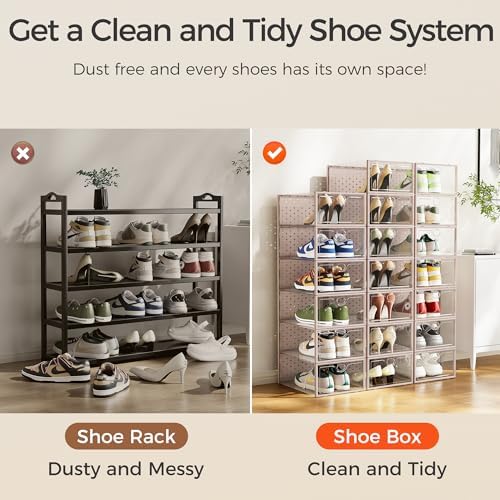 Pinkpum 15 Pack X-Large Shoe Storage Boxes, Shoe Organizer Clear Stackable - Image 5