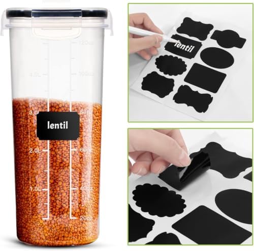 Utopia Kitchen Cereal Containers Storage Set with Lids, 4 Pack, 4L, Clear - Image 5
