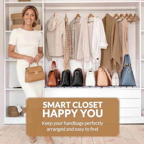 Adjustable Bag & Purse Organizer for Closet | Clear Shelf Dividers for Closet Organization, Vertical Handbag Separator for Sweater, Shirts & Clutches, Perfect for Bedroom, Living Room, Home - Image 5