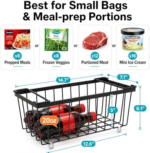 iSPECLE Freezer Organizer Bins - Small Storage Baskets for 7 Cu.Ft, 4 Pack - Image 4