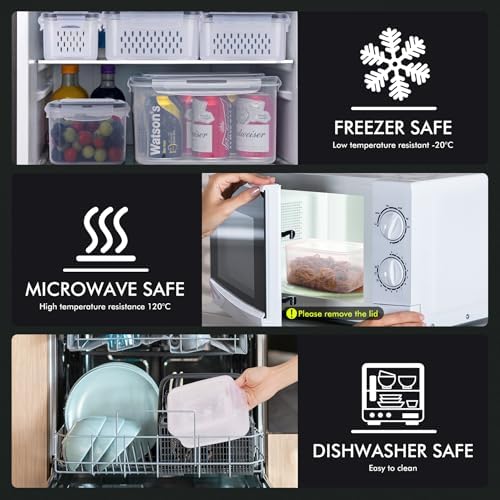 HOTEC 4-Pack Fruit Storage Container for Fridge, Food Storage Containers - Image 6