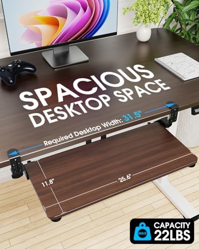 Large Keyboard Tray Under Desk, Pull Out Keyboard & Mouse Tray for Typing - Image 2