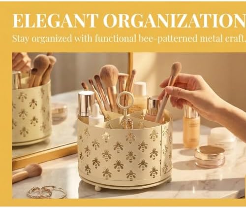 360° Rotating Bee Silverware Caddy Countertop, Utensil Caddy Cutlery Holder - Image 4