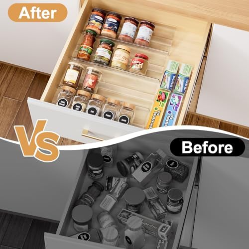 Spice Drawer Organizer Insert, 13"-26" Seasoning Organization, 4 Pcs - Image 2