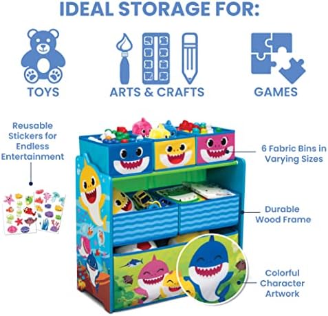 Baby Shark Design & Store 6 Bin Toy Storage Organizer by Delta Children - Image 5
