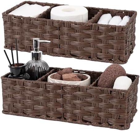 GRANNY SAYS Bathroom Baskets Organizer, Toilet Paper Storage Basket, Brown by GRANNYSAYS