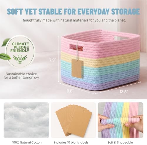 5 Pack Woven Storage Baskets, Decorative Storage Bins for Organizing - Image 4