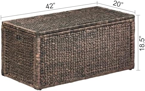 eHemco Wicker Storage Trunk, Brown Wash, 42x20x18.5 - Image 5