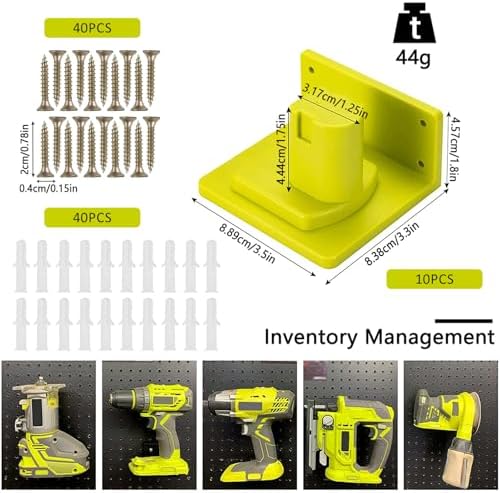 10 Pack Tool Holder Compatible with Ryobi 18V Wall Mount Plastic - Image 2