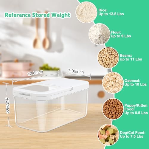 Rice Flour Storage Container 10-12 Lbs, Airtight Dry Food Container & Scoop - Image 5