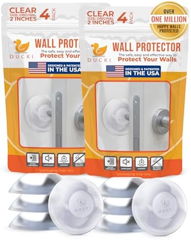 Door Stoppers Wall Protector 2", Reusable & Self Adhesive - 8 Pack Clear by Ducki