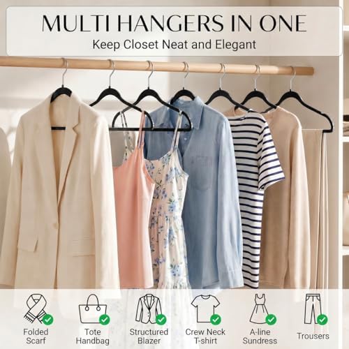 SMARTOR Plastic Hangers 50 Pack, Heavy Duty Plastic Hangers for Clothes - Image 2