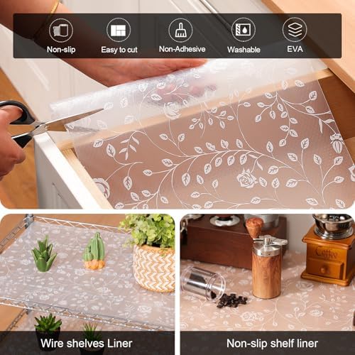 Cooyes Shelf Liner Non-Adhesive EVA Cabinet & Drawer Liner 17.5" x 120" - Image 3