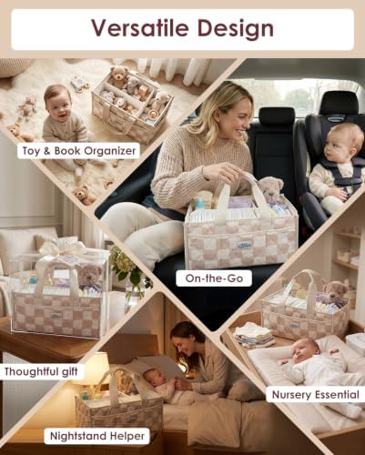Diaper Caddy Organizer – Portable Nursery Storage with Removable Divider - Image 4