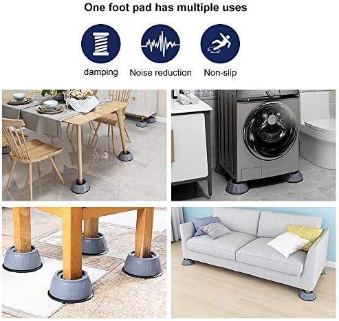 Mwellewm 8 Pcs Shock and Noise Cancelling Washing Machine Support Plastic Noise Reducing and Anti Slip Anti Vibration Rubber Washing Machine Feet Pads Anti-Walk Dryer Washer Vibration Stabilizer - Image 5