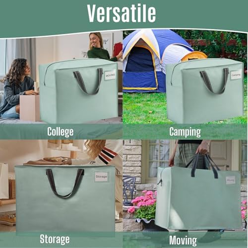 VENO Heavy Duty Moving Bags, Storage Bags, 27 Gallon, Light Green, 4 Pack - Image 6