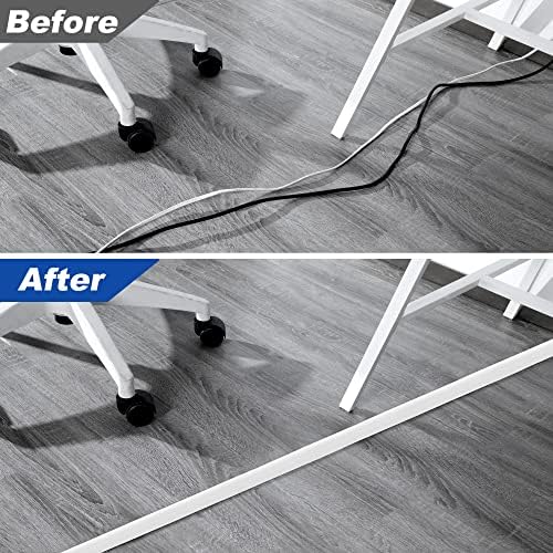 Cable Cover Floor 6FT, White Floor Cord Cover, Single Cord Protector Extension Cord Covers for Floor, Floor Wire Covers for Cords - Floor Wire Cover Cord Cavity: 0.47" (W) x 0.24" (H) - Image 6