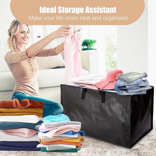 NATURELUX Heavy Duty Moving Bags with Backpack Straps and Strong Handles, Alternative to Moving Boxes and Storage Totes for Dorm Room Essentials, 6 Pack, Black - Image 7