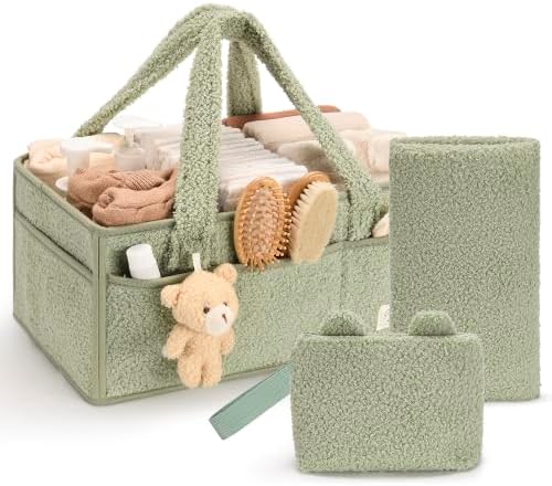 PeraBella Baby Diaper Caddy Organizer, Nursery Storage Baby Basket 3Pcs Set - Image 3