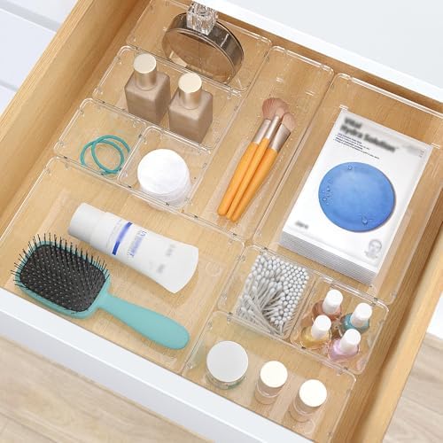 23 PCS Plastic Drawer Organizers Set, 4 Size Desk Drawer Organizer Trays - Image 5