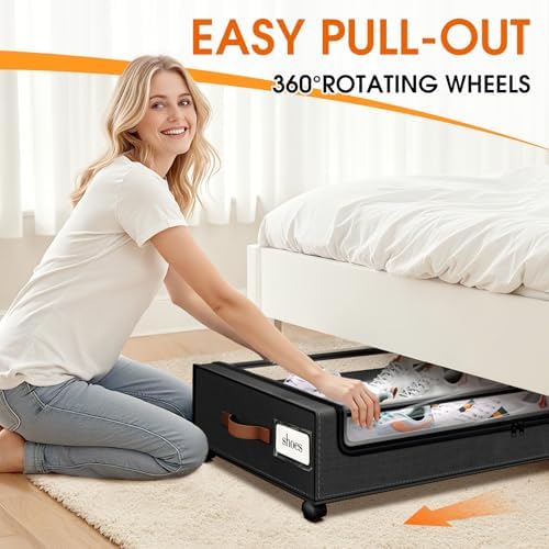 Under Bed Storage with Wheels 1Pack Storage Containers with Clear Window - Image 4