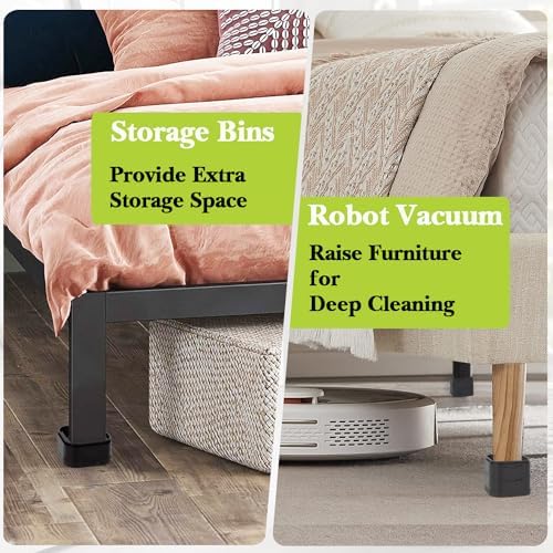 32 Pack Furniture Risers 1, 2 or 3 Inch, Adjustable Bed Risers Heavy Duty For Table Desk Couch Chair Sofa Cabinet Bed Legs Dorm, Square Stackable Bed Raisers Blocks Lift Height 1", 2" or 3", Black - Image 5