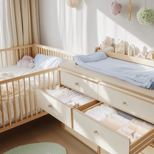 Criusia Drawer Organizer Clothes, 24 Pack Dresser Organizer for Baby Clothes, Underwear, Sock- Foldable Closet Organization and Storage Dividers Bins for Nursery, Bedroom and Dorm (Beige) - Image 2