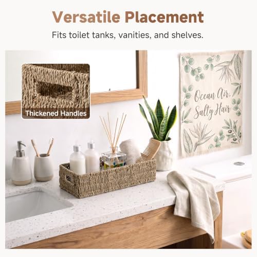 StorageWorks Wicker Seagrass Baskets, Toilet Basket Tank Topper - Image 5