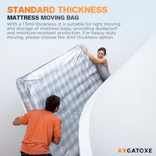 Axgatoxe 2PCS Plastic Mattress Bag for Moving Storage, Full Size (1.5MIL) - Image 7