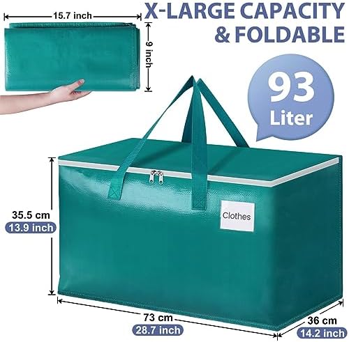 StorageRight Moving Bags, Moving Boxes, 93L 6-Pack Sotrage Bags Totes,Green - Image 2