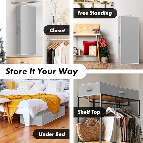 Simple Houseware 41.5" Wrapping Paper Organizer, Fits 40 Rolls, Gray - Image 6