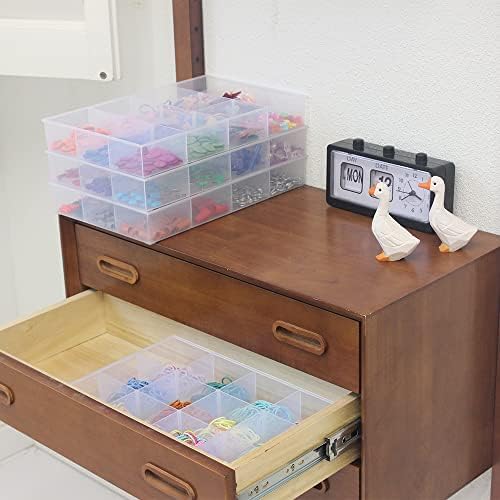2 Pack Fixed 12 Grids Clear Plastic Organizer Sorting Tray - Image 7
