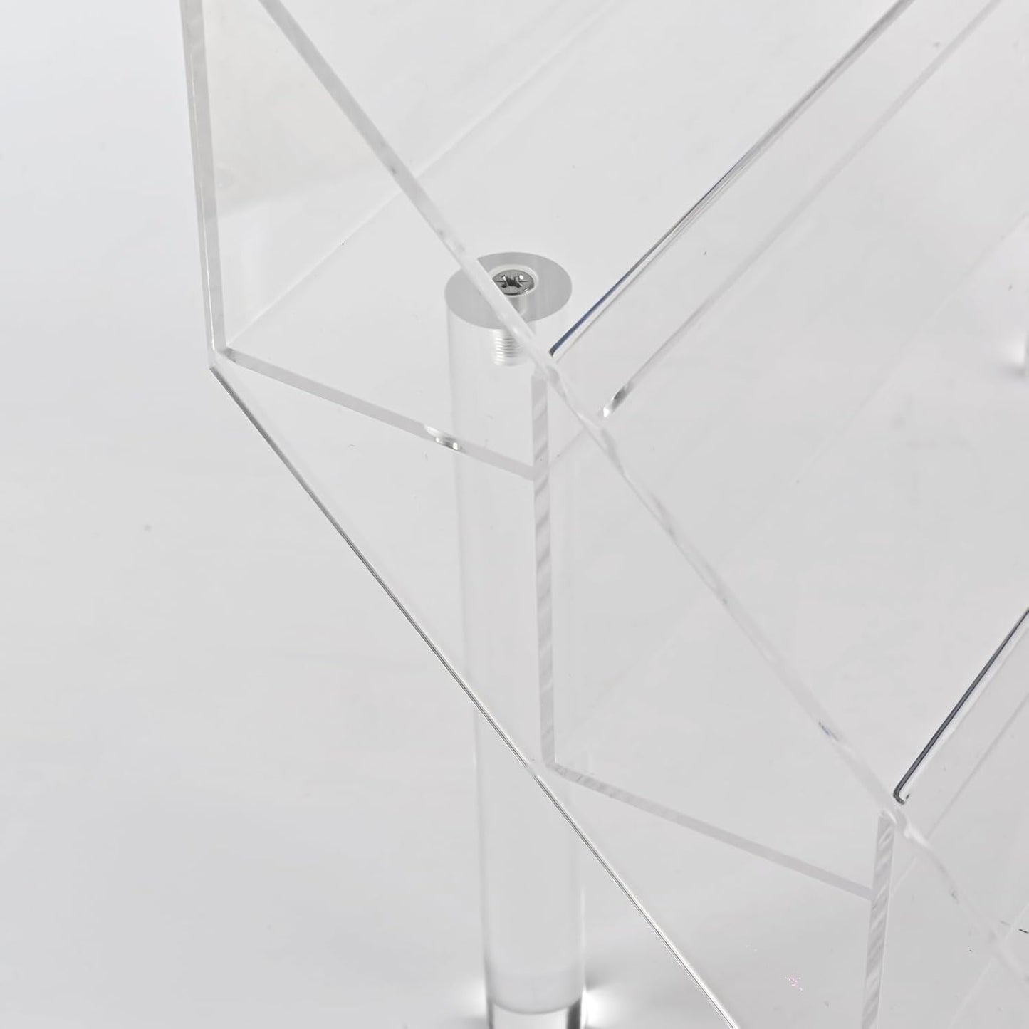 PecMuikee Greeting Card Display, 4 Tiers Clear Acrylic Sticker Display Stand for Vendors Retail, Display Photo Stand for Counter Tabletop Display Supplies, 1 Set