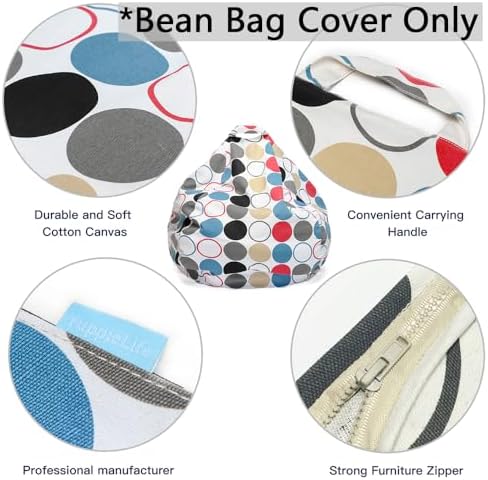 YuppieLife Stuffed Animal Storage Bean Bag Cover, 27" Velvet Toy Organizer - Image 3