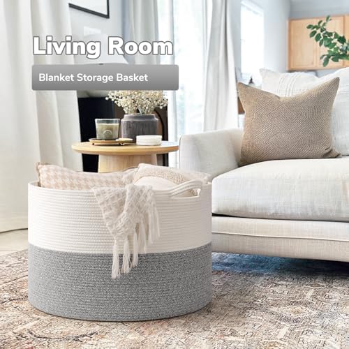 Goodpick Extra Large Woven Blanket Basket Living Room, Toy Bin,115L - Image 2