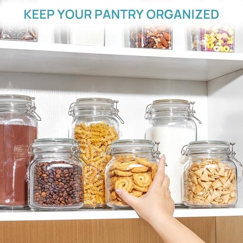 Vtopmart 78oz Glass Food Storage Jars with Airtight Clamp Lids, 3 Pack - Image 5