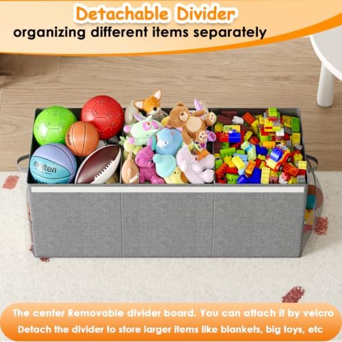 150L Extra Large Toy Storage Box with Lid, Foldable Toy Chest Organizer - Image 3