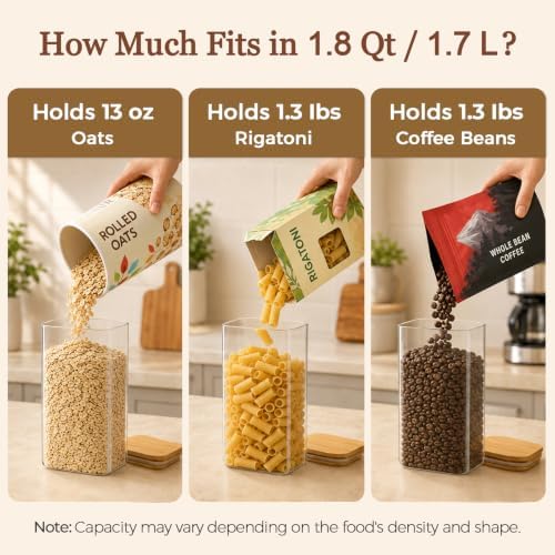 ComSaf Glass Storage Containers with Lids 1.8 Qt, 3 Pack Pantry Organizers - Image 4