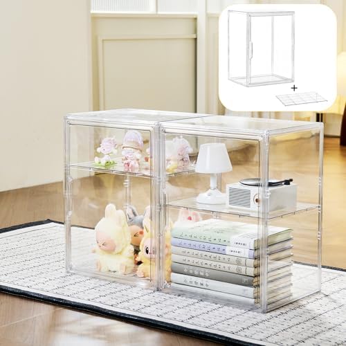 LXLXXL 2 Tiers Clear Acrylic Display Case with Removable Shelf for Figures - Image 2