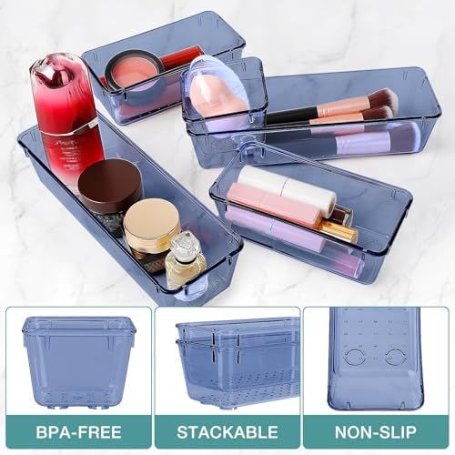 10 PCS Drawer Organizer Set, 5 Size Bathroom and kitchen organizer Trays - Image 4