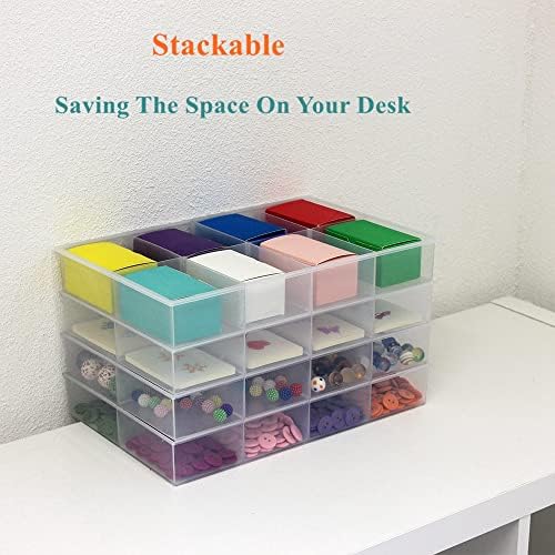 2 Pack Fixed 8 Grids Clear Plastic Organizer Sorting Tray - Image 6